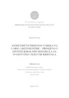 Asimetrični prijenos vodika na 3-aril-3-ketoestere - primjena u sintezi kiralnih molekula sa svojstvima tekućih kristala