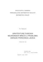 Arhitekture dubokih neuronskih mreža u problemu obrade prirodnog jezika