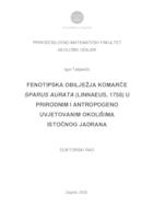 Fenotipska obilježja komarče Sparus aurata (Linnaeus, 1758) u prirodnim i antropogeno uvjetovanim okolišima istočnog Jadrana