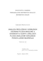 Analiza reoloških i kemijskih osobina ploda masline u ovisnosti o sorti i zrelosti ploda analizom varijance ponovljenih mjerenja