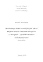 Developing a model for studying the role of Amyloid-beta in Nothobranchius furzeri (Actinopteri; Cypriniformes) neurodegeneration