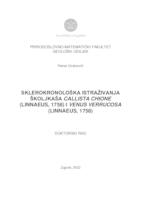 Sklerokronološka istraživanja školjkaša Callista chione (Linnaeus, 1758) i Venus verrucosa (Linnaeus, 1758)