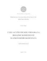 Utjecaj višestrukih stresora na biološke komponente slatkovodnih ekosustava