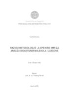 Razvoj metodologije LC-SPE/krio NMR za analizu bioaktivnih molekula i lijekova