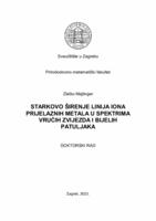 Starkovo širenje linija iona prijelaznih metala u spektrima vrućih zvijezda i bijelih patuljaka