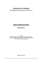 Red predavanja 2016./2017.