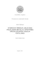 Starkovo širenje linije iona prijelaznih metala u spektrima vrućih zvijezda i bijelih patuljaka