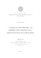 Validacija metode HPLC za određivanje onečišćenja u aktivnoj supstanci verapamilu