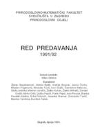 Red predavanja 1991/92