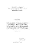 VaR analiza učinaka vanjskih šokova na malo otvoreno gospodarstvo s obzirom na pripadnost monetarnoj uniji