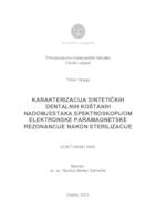 Karakterizacija sintetičkih dentalnih koštanih nadomjestaka spektroskopijom elektronske paramagnetske rezonancije nakon sterilizacije