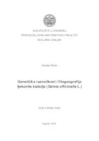 GENETIČKA RAZNOLIKOST I FILOGEOGRAFIJA LJEKOVITE KADULJE (Salvia officinalis L.)