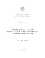 THE ROLE OF de novo DNA METHYLATION IN PLANT RESPONSE TO ELEVATED TEMPERATURE