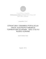 Struktura i dinamika populacija vrste Austropotamobius torrentium (Schrank, 1803) u slivu rijeke Korane