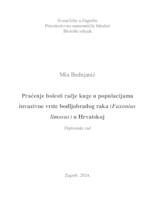 Praćenje bolesti račje kuge u populacijama invazivne vrste bodljobradog raka (Faxonius limosus) u Hrvatskoj