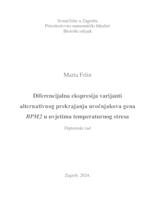 Diferencijalna ekspresija varijanti alternativnog prekrajanja uročnjakova gena BPM2 u uvjetima temperaturnog stresa