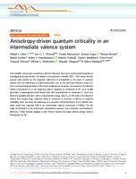 Anisotropy-driven quantum criticality in an intermediate valence system