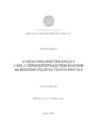 Utjecaj kiralnosti molekula s 3-aril-3-hidroksipropanoatnom skupinom  na mezogena svojstva tekućih kristala