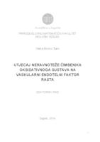 Utjecaj neravnoteže čimbenika oksidativnoga sustava na vaskularni endotelni faktor rasta