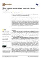 Energy Retention in Thin Graphite Targets after Energetic Ion Impact