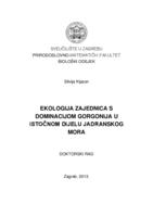 Ekologija zajednica s dominacijom gorgonija u istočnom dijelu Jadranskog mora