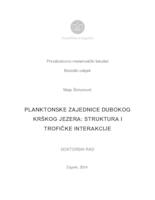 PLANKTONSKE ZAJEDNICE DUBOKOG KRŠKOG JEZERA: STRUKTURA I TROFIČKE INTERAKCIJE