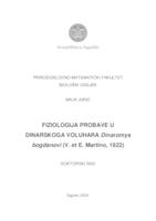 FIZIOLOGIJA PROBAVE U DINARSKOGA VOLUHARA Dinaromys bogdanovi (V. et E. Martino, 1922)