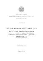 Taksonomija i biološke značajke mekousne Salmo obtusirostris (Heckel, 1851) (Actinopterygii, Salmonidae)