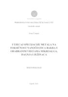 UTJECAJ SPECIJACIJE METALA NA TOKSIČNOST NANOČESTICA BAKRA U ODABRANIM VRSTAMA MIKROALGA, DAGNJA I JEŽINACA