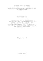 Analiza podataka mjerenja X-zraka iz atoma olova za ispitivanje mogućeg narušenja Paulijeva principa