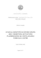 Utjecaj genotipova krvnih grupa ABO i inhibitora aktivatora plazminogena na ventilacijsku funkciju u astmi