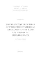 Temeljna načela prediktivne statističke mehanike kao osnova za teoriju ireverzibilnosti