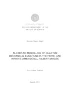 Algebraic modelling of quantum mechanical equations in the finite- and infinite-dimensional Hilbert spaces