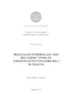 Molekularna epidemiologija i multigenska tipizacija bakterije ‘Candidatus Phytoplasma mali’ u Hrvatskoj