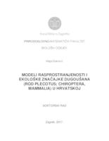 Modeli rasprostranjenosti i ekološke značajke dugoušana (rod Plecotus; Chiroptera, Mammalia) u Hrvatskoj