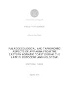 Paleoekološka i tafonomska obilježja gornjopleistocenske i holocenske avifaune istočnog Jadrana