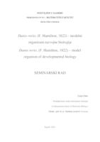 Danio rerio, (F. Hamilton, 1822) - modelni organizam razvojne biologije