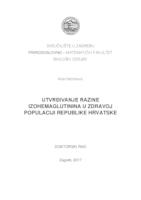 Utvrđivanje razine izohemaglutinina u zdravoj populaciji  Republike Hrvatske
 