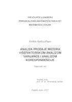 Analiza prodaje motora višefaktorskom analizom varijance i analizom korespondencije