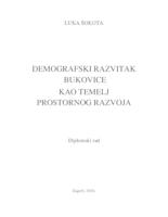 Demografski razvitak Bukovice kao temelj prostornog razvoja