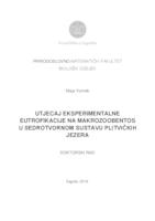Utjecaj eksperimentalne eutrofikacije na makrozoobentos u sedrotvornom sustavu Plitvičkih jezera