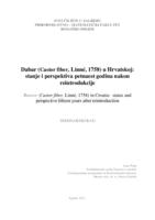 Dabar (Castor fiber, Linné, 1758) u Hrvatskoj: stanje i perspektiva petnaest godina nakon reintrodukcije