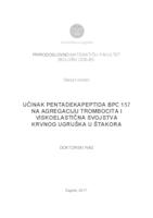 Učinak pentadekapeptida BPC 157 na agregaciju trombocita i viskoelastična svojstva krvnog ugruška u štakora