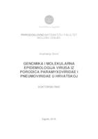 Genomika i molekularna epidemiologija virusa iz porodica Paramyxoviridae i Pneumoviridae u Hrvatskoj