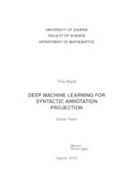 Deep machine learning for syntactic annotation projection