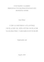 Analiza utjecaja Sjeverno-atlanske oscilacije i El Nino-Južne oscilacije na klimatska obilježja Europe