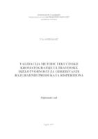 Validacija metode tekućinske kromatografije ultravisoke djelotvornosti za određivanje razgradnih produkata risperidona