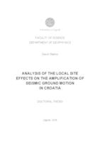 Analysis of the local site effects on the amplification of seismic ground motion  in Croatia