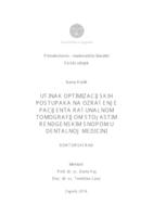 Učinak optimizacijskih postupaka na ozračenje pacijenta računalnom tomografijom stožastim rendgenskim snopom u dentalnoj medicini