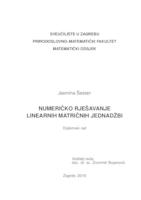 Numeričko rješavanje linearnih matričnih jednadžbi